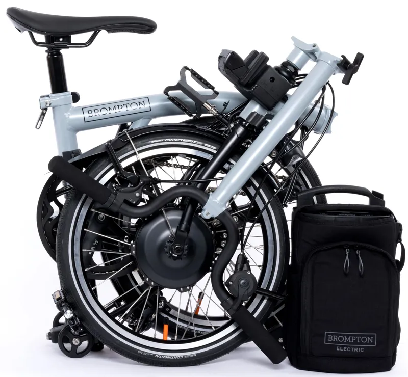 Brompton Electric P Line Urban Folding Bike 2024 in Lunar Ice-6